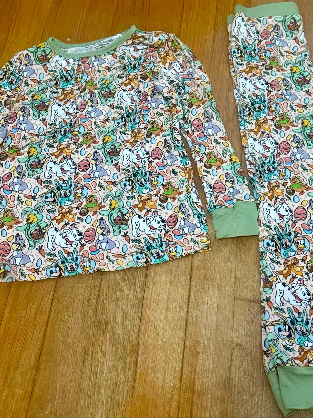 Kids Disney Easter Mashup Bamboo Pajama Set - Mint Trim